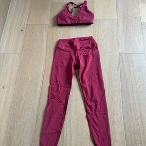 Oner active Burgundy Seamless High-Waist Leggings with Matching Sports Bra